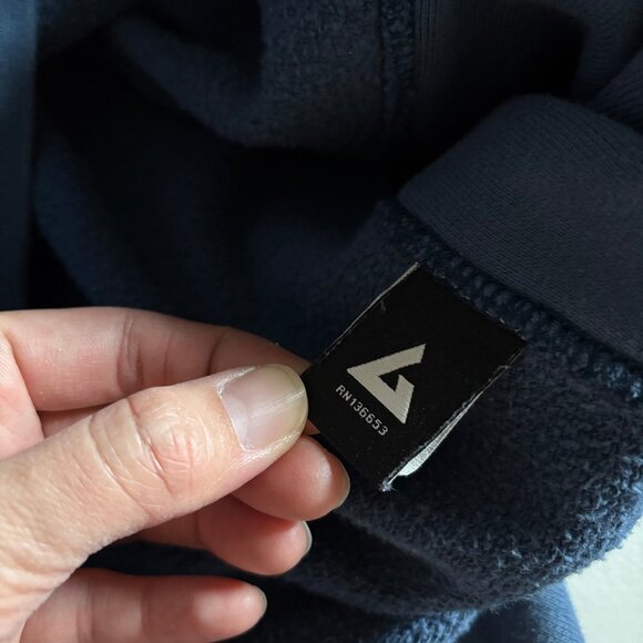 American Giant Moto Full Zip Heavy Cotton Sweatshirt Hoodie Men's Size L - Blue - Picture 5 of 8